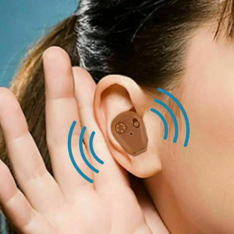 Adjustable Hearing Aid Rechargeable Invisible Mini Hearing Aids Sound Amplifier Hear Clear for Elderly Deaf Sound Enhancement