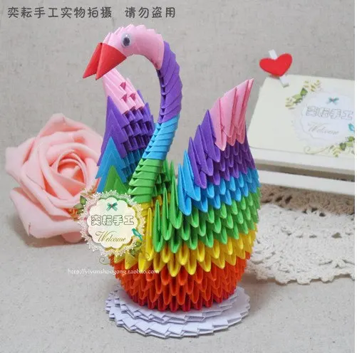 Origami Swan Handmade By Folded Origami Papergood Gift For