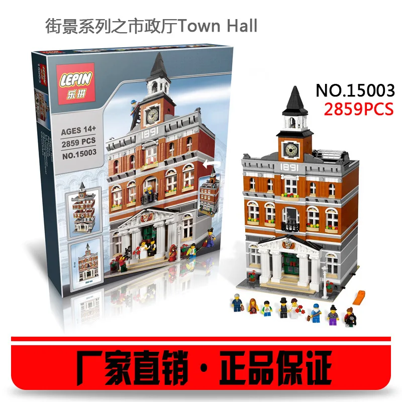 

2016 DHL Lepin 15003 2859 UNIDS Ayuntamiento City Creator Sets Kits de Edificio Modelo Bloques Compatible Con 10024