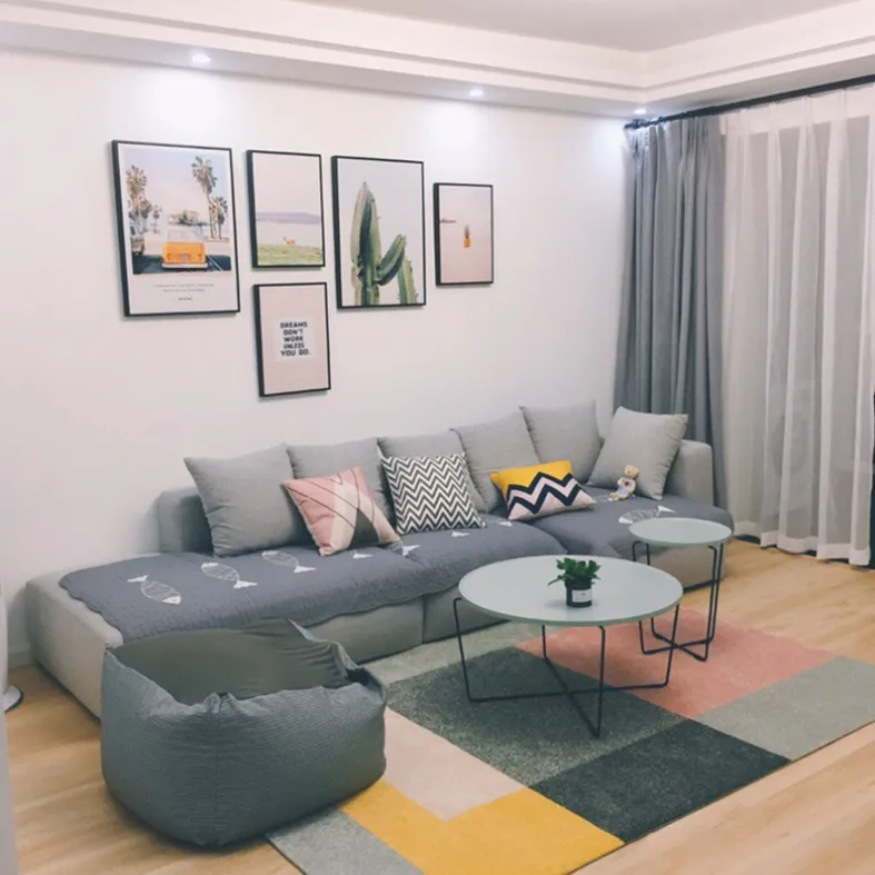 Большой геометрический плед в скандинавском стиле для гостиной, спальни, ковер для дома, коврик для двери, тонкий современный коврик