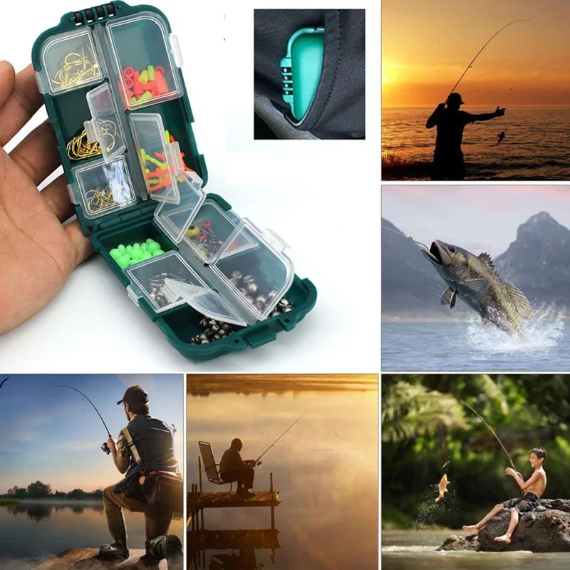

157pcs/set Rock Fishing Accessories Kit PP ABS Fishhook Lead Sinker Swivel Connector Space Bean Set for Fishing