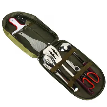 

Kitchen Accessories Dishwasher Accessories 7Pcs Outdoor Camp Kitchen Utensil Organizer Picnic Barbecue Utensils Travel Kit