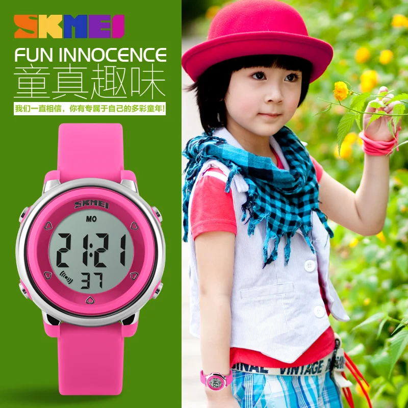 SKMEI детские часы светодиодный цифровые спортивные часы для мальчиков и девочек модные детские часы с мультяшным принтом водонепроницаемые детские наручные часы