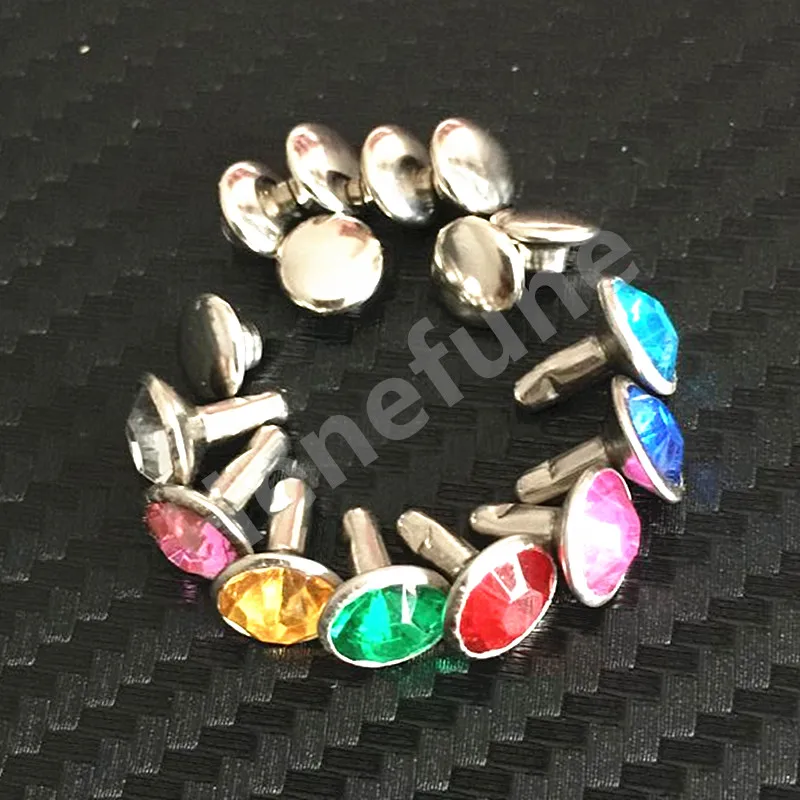 20pcs 8MM 8 Colors Rhinestone Rivets Jeans Bags Shoes Craft Decorative Spikes and Studs Nails Accessories for DIY Leather Decor | Дом и сад