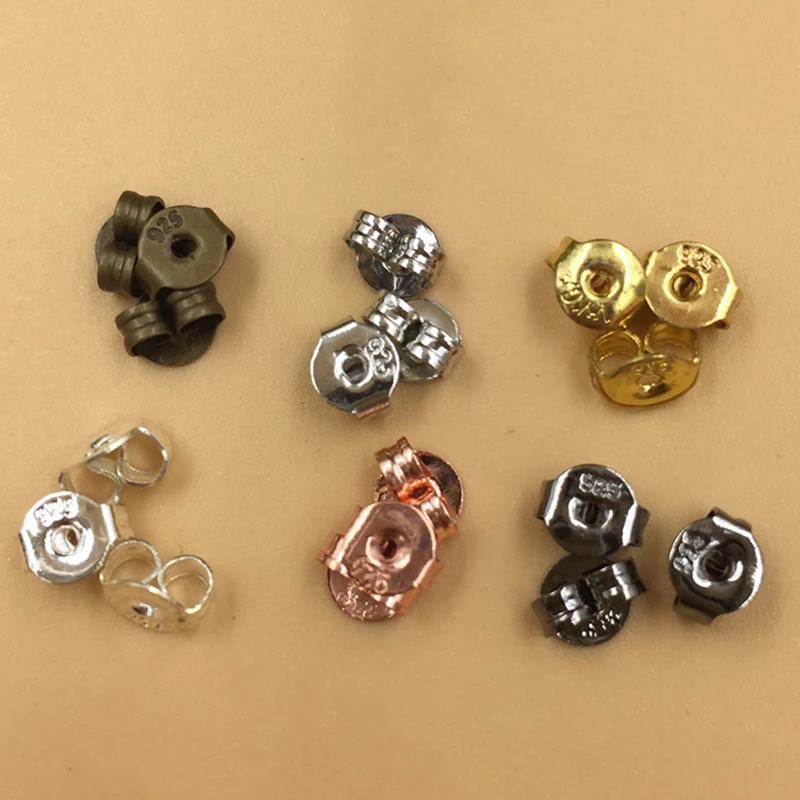 

100pcs/lot Gold/Silver Color Earrings Stud Butterfly Earrings Back Stopper Stud for DIY Earrings Jewelry Making Accessories