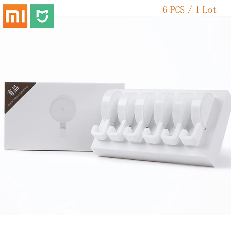 Крючок Xiaomi smart Mihome Happy Life белый 6 шт. подходит для ванной спальни кухни стен