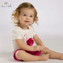 DB3588 dave bella summer baby girls pink flamingos clothing sets child pink set infant clothes kids sets baby costumes dbm8181 dave bella autumn infant toddler baby girls fashion lovely clothes kids long sleeve clothing sets children 2 pcs suit