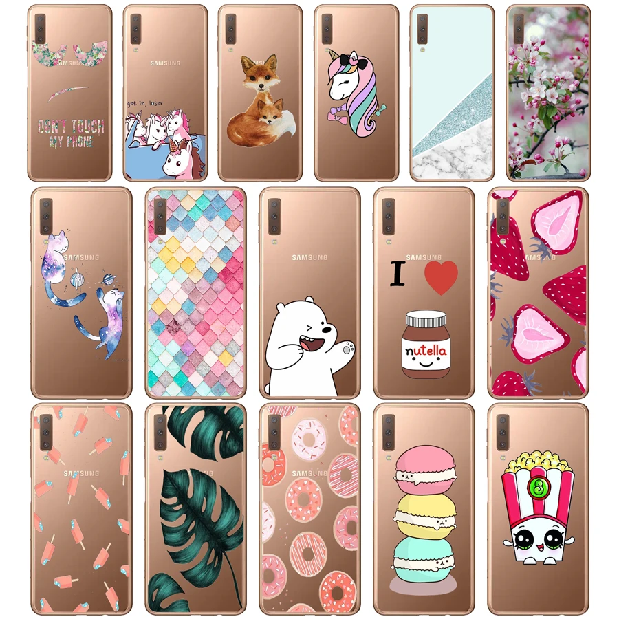 

01SX Case For Samsung Galaxy A7 2018 Phone Cover Silicone Printing Back Case Cover For Samsung A7 2018 A750 A750F 6.0 Inch