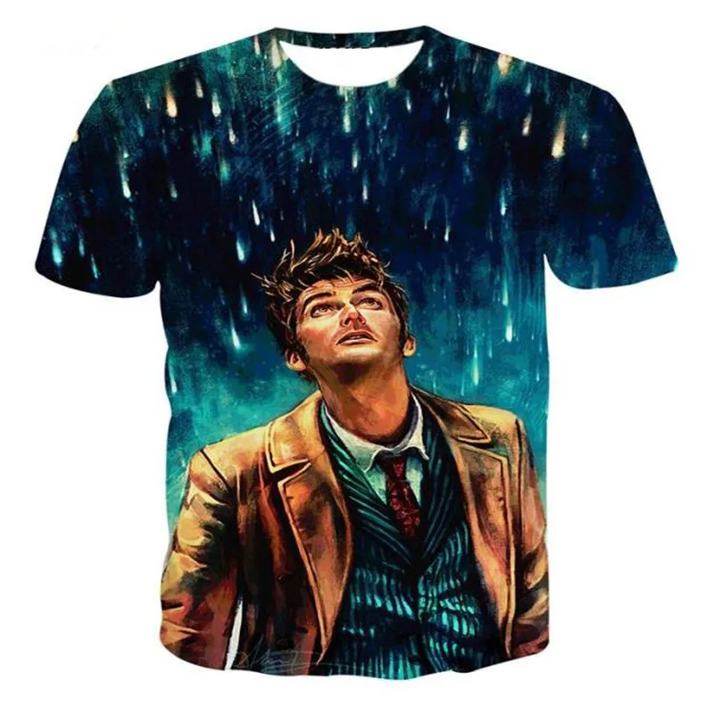 Najtaniej Lekarz, który 10th lekarz David Tennant 3D druku T shirt bawełna Unisex koszulki z krótkim rękawem Plus Size skręcić wszechświata Homme luźne topy