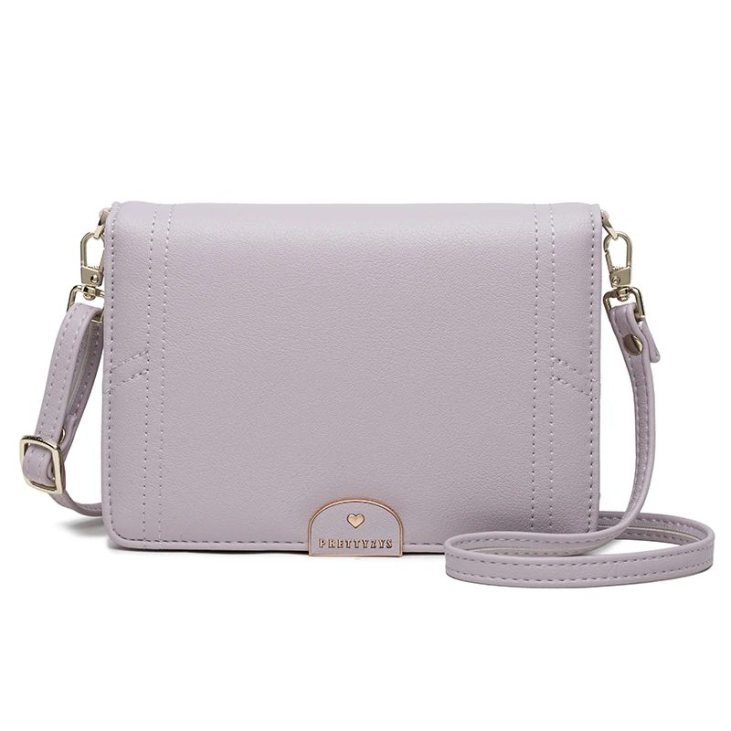 Короткая дизайнерская маленькая сумка-мессенджер Женская Роскошная брендовая кожаная сумка через плечо для женщин маленькая сумочка Дамский кошелек для телефона - Цвет: Фиолетовый