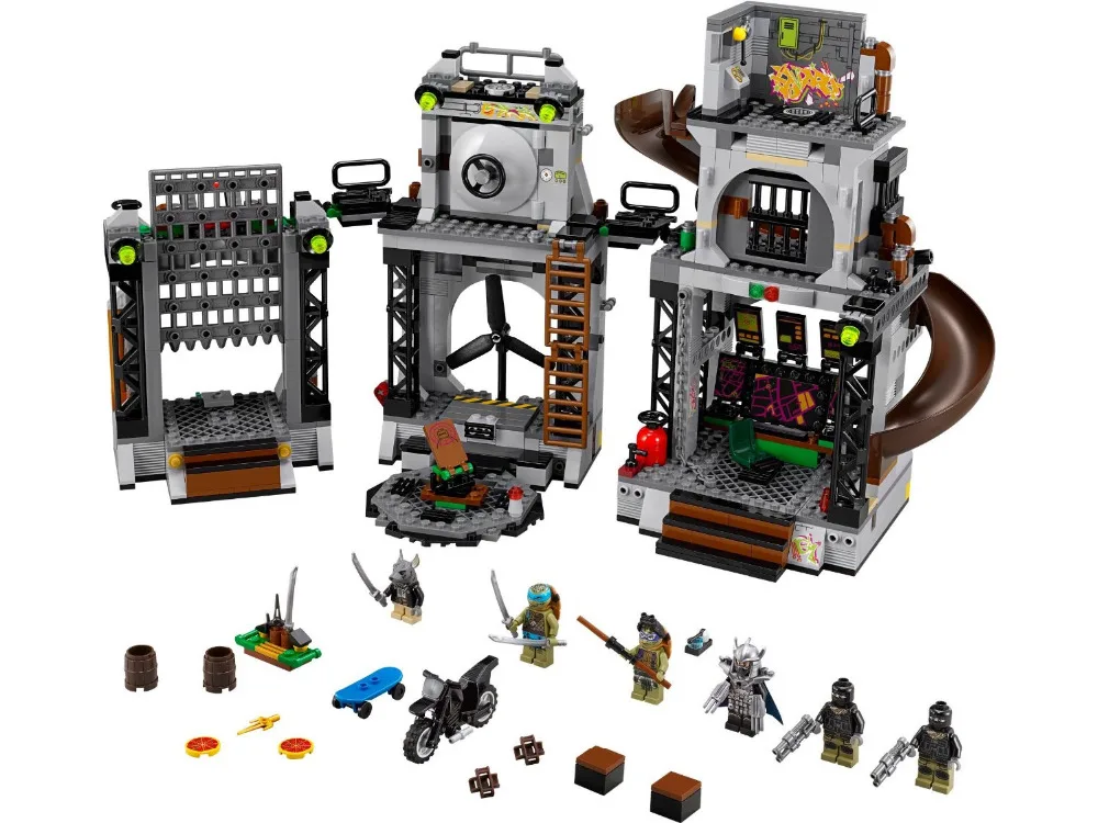 

BELA Teenage Mutant Ninja Turtles Lair Invasion Building Blocks Sets Kids Model Brick Minifigures Toys Compatible Legoe