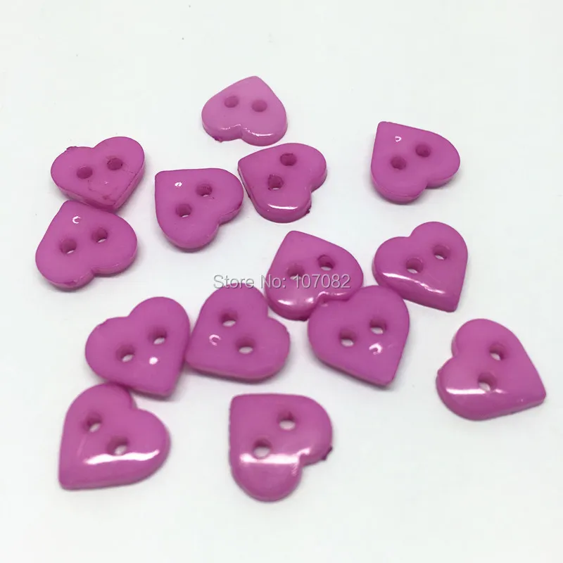 1000pcs Lilac Nylon Heart Mini Buttons Sewing Accessories Button Cardmaking Embellishments 10x11mm | Дом и сад