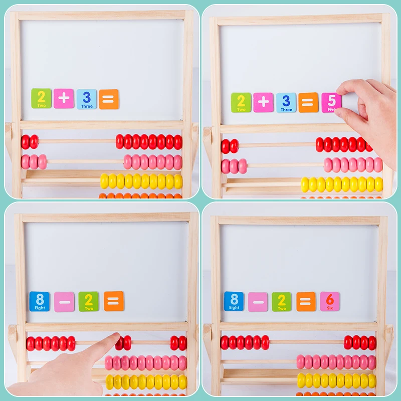 Математика Abacus обучающая рамка деревянная Монтессори игрушки счетные познавательные доски Математика Ранние развивающие игрушки для детей подарок