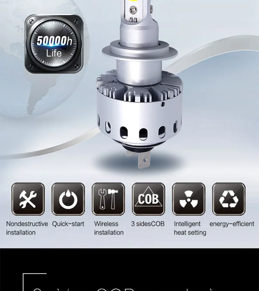 led car headlight bulb cob light source 80w auto lamp light  (12)