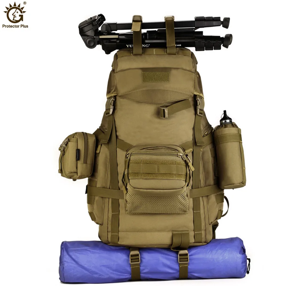  60L Outdoor Large Capacity Backpack Tactical Molle Army Rucksack Men Military Backpack Climbing Spo