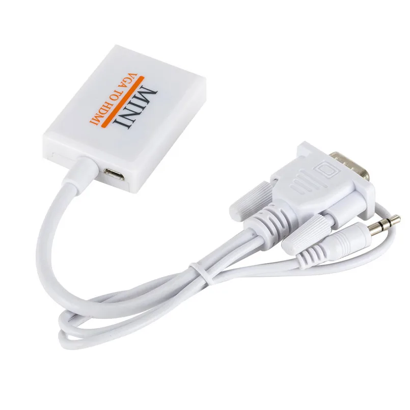 VGA MaleTo HDMI Output 1080P HD+ Audio TV AV HDTV Video Cable Converter Adapter only converts from VGA to HDMI 40JUL165