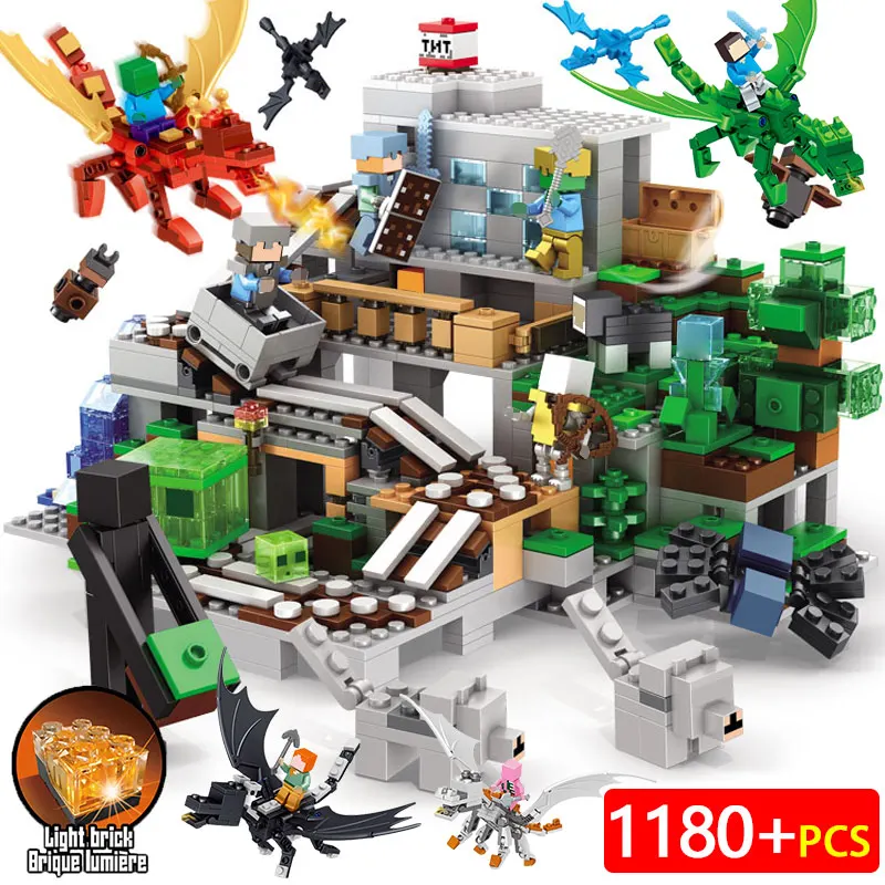 

Technic LegoINGLYs Minecrafted Institutional Cave Zombie The Iron Mine Toys For Children Cottage DIY Bricks Mini Action Figures