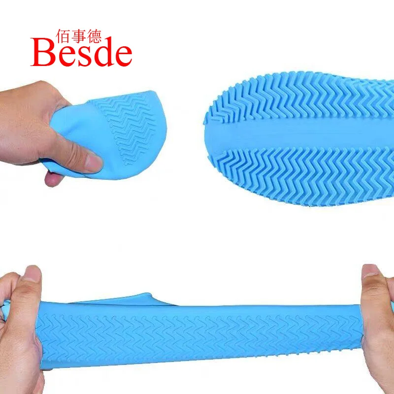 Waterproof rain shoe cover reusable Natural latex elastic force covers shoes fashion style 2019