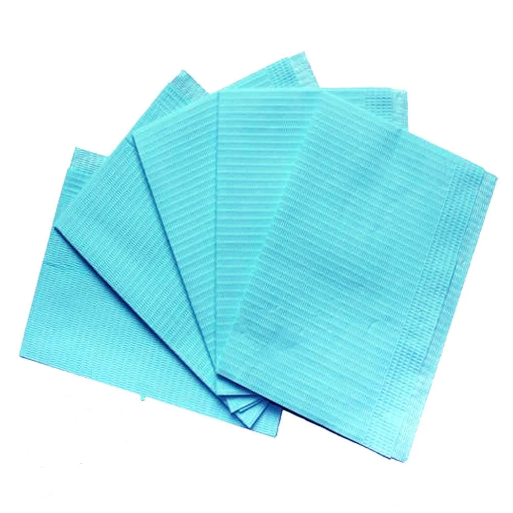 

125pcs 13"X18" Blue Tattoo Cleaning Wipes Disposable Dental Piercing Bibs Waterproof Sheets 3-ply Paper Tattoo Accessories