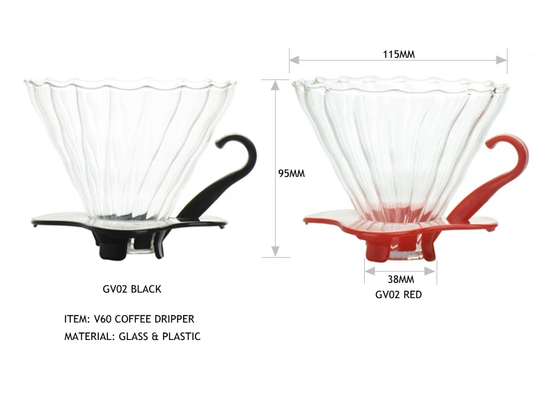 Eco coffee V60 coffee Dripper 580 мл термостойкие серверные бумажные фильтры 40 шт. набор для самостоятельной сборки, аксессуары для баристы в запасе, Новинка