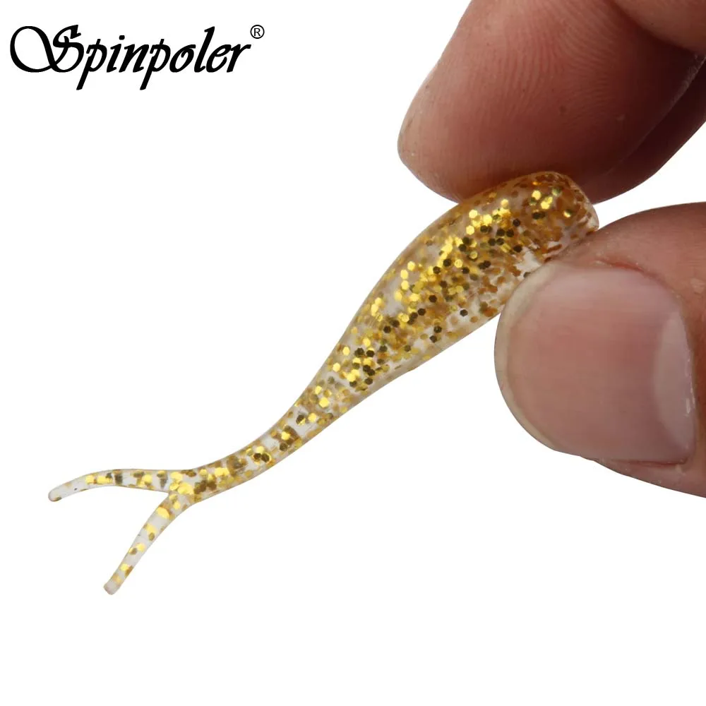 

Hot Fishing Takcle 12PCS Lures Soft Bait Grub Worms Fishing Lure Artificial Lures With Split Tail Design Mimics Injured Baitfish