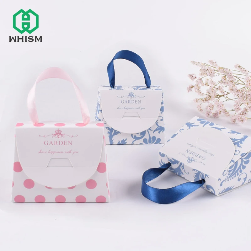 

WHISM Small Gift Bag Box with Handles Wedding Birthday Decoration Event Party Supplies Baby Shower Paper Gift Bag for Candy Box