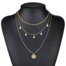 Terreau Kathy богемное многослойное ожерелье s для женщин девушка мода золотой цвет длинная Луна воротник с ожерельем с подвесками Jeewelry
