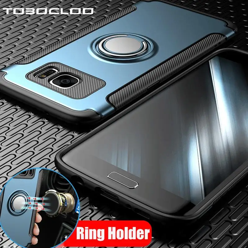 

Tobocloo Case for Samsung Galaxy S7 edge S8 Plus Note 8 J2 J3 J5 J7 Prime 2017 2016 Pro Metal 360 Ring Bracket Holder Car Cover