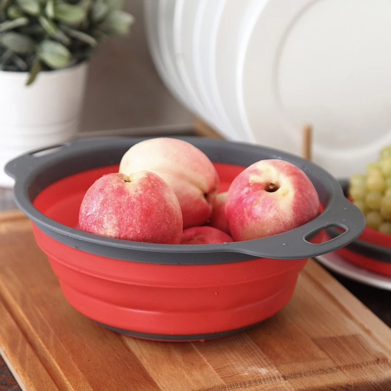 Collapsible Colander Set Food Grade Kitchen Strainer Folding Drainage Baskets Vegetable Fruit Storage Basket Kitchen Tools (12)