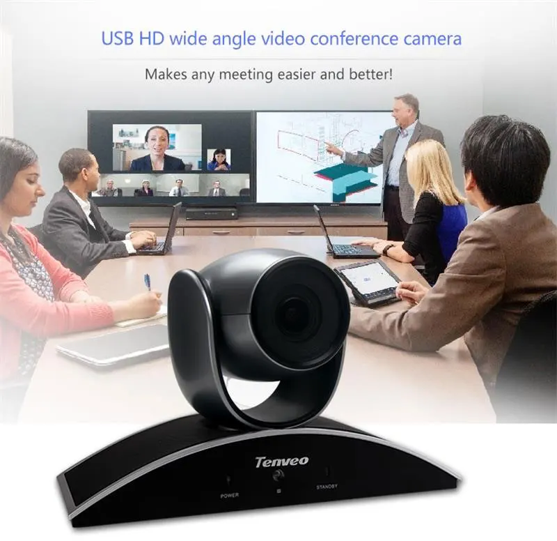 

Tenveo VX3-1080 HD1080P HD PTZ Camera 3X Optical Zoom Video Conference Camera 1/2.7 HD color CMOS USB 360 Degree Rotation