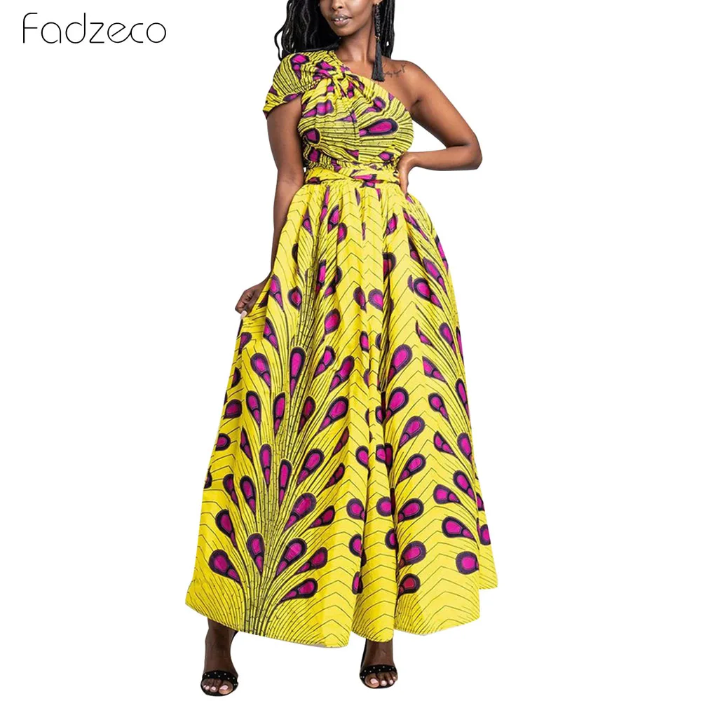 Fadzeco модное эластичное Макси платье новое длинное платье африканские платья для женщин Bazin Riche одежда Vestidos Dashiki вечерние платья - Цвет: Color2