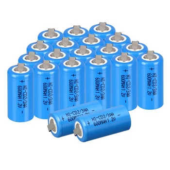 

New 20 pcs Ni-Cd 1.2V 2/3AA rechargeable battery NiCd Batteries - blue 600 mah