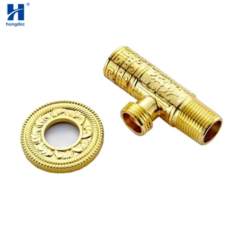 

Hongdec Luxury Brass gold round Triangle Valve with Shut Off Valve Diverter Angle Valve