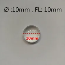 Горячая Распродажа акриловых линз диаметр 10 мм фокусное расстояние 10 мм двойная выпуклая линза