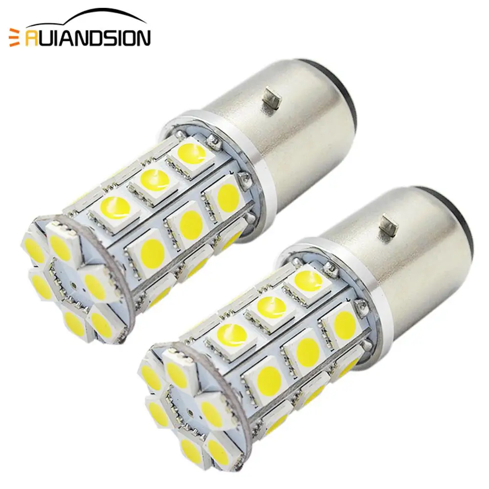 2x H6 светодиодные фары для мотоциклов супер яркий лампы BA20D 27SMD 5050 Высокий/Низкий биксенон светодиодный Мопед ATV фары свет