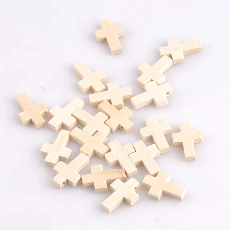 22x15mm100pcs-Natural-Wood-Color-Wooden-Cross-pendant-For-Jewelry-making-MT1446