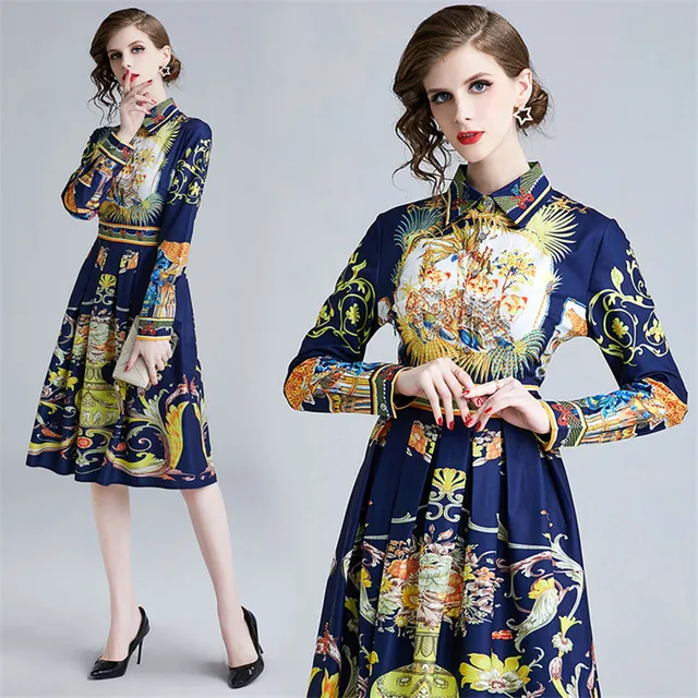 Buy Women Spring Dress Long Sleeve Elegant Dress High
