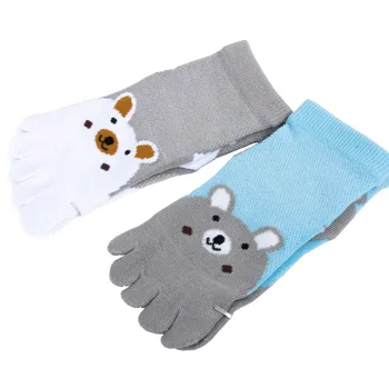 

1 Pair Soft Anti-pilling Breathable Baby Five Fingers Sock Kawaii Cartoon Bear Split Toe Socks for 3-7 Years baby girls