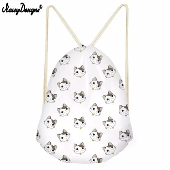 

Noisydesigns 3D Cat Cartoon Pattern Print School Bags Bookbags For Boys Girls Drawstring Bag Teens Kids String Pocket Mochila