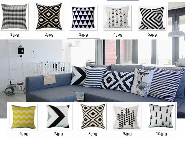 Pellen positie Zuidoost Nordic Kussenhoes Scandinavische Decoratieve Kussens Case Geometrische  Kussensloop Fluwelen Geometrische Kussens Voor Sofa 45x45cm|black white  cushion|cushion covernordic cushion cover - AliExpress