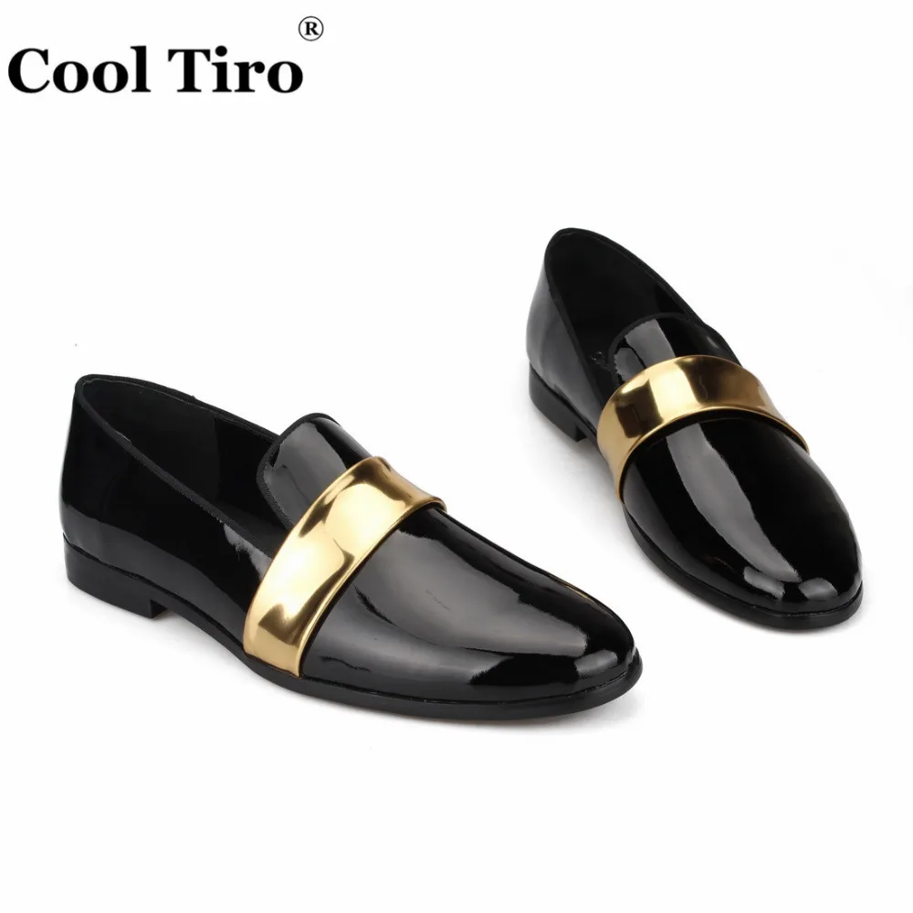 Men Loafers black Patent leather Dress shoes (8)