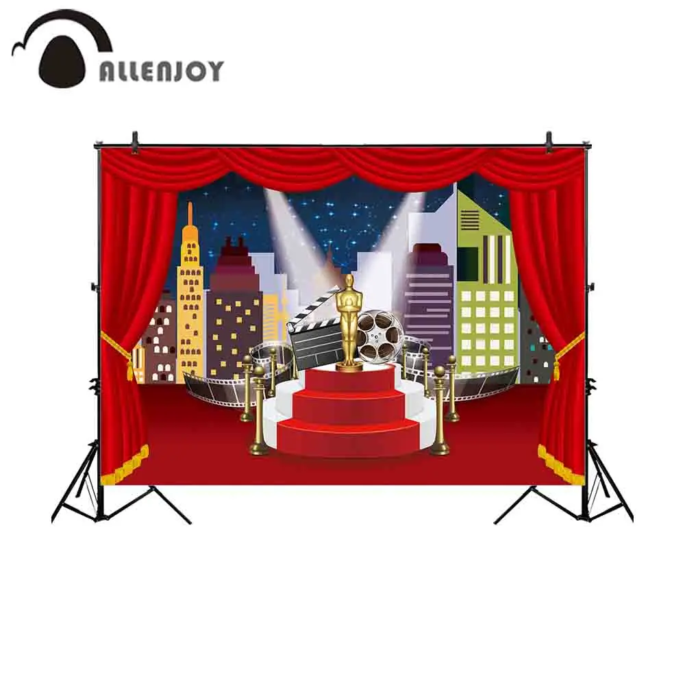 

Allenjoy photography backdrops Oscar academy award red stage curtain movie city building film celebration new photo background