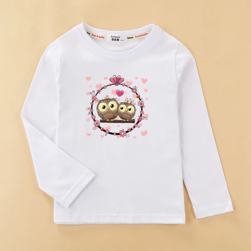 Детская футболка с длинными рукавами из хлопка для маленьких девочек, футболка для сна с единорогом красивая детская одежда с принтом повседневные футболки, футболка - Цвет: White1
