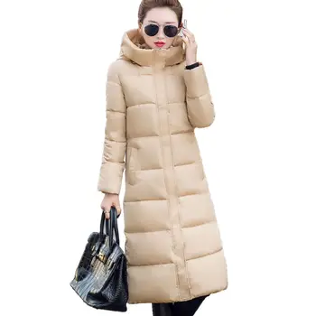 

Autumn Winter Jacket Women Hooded Padded Down Cotton Long Women Jacket Coat Plus Size Zipper Slim Parka Jaqueta Feminina C4842