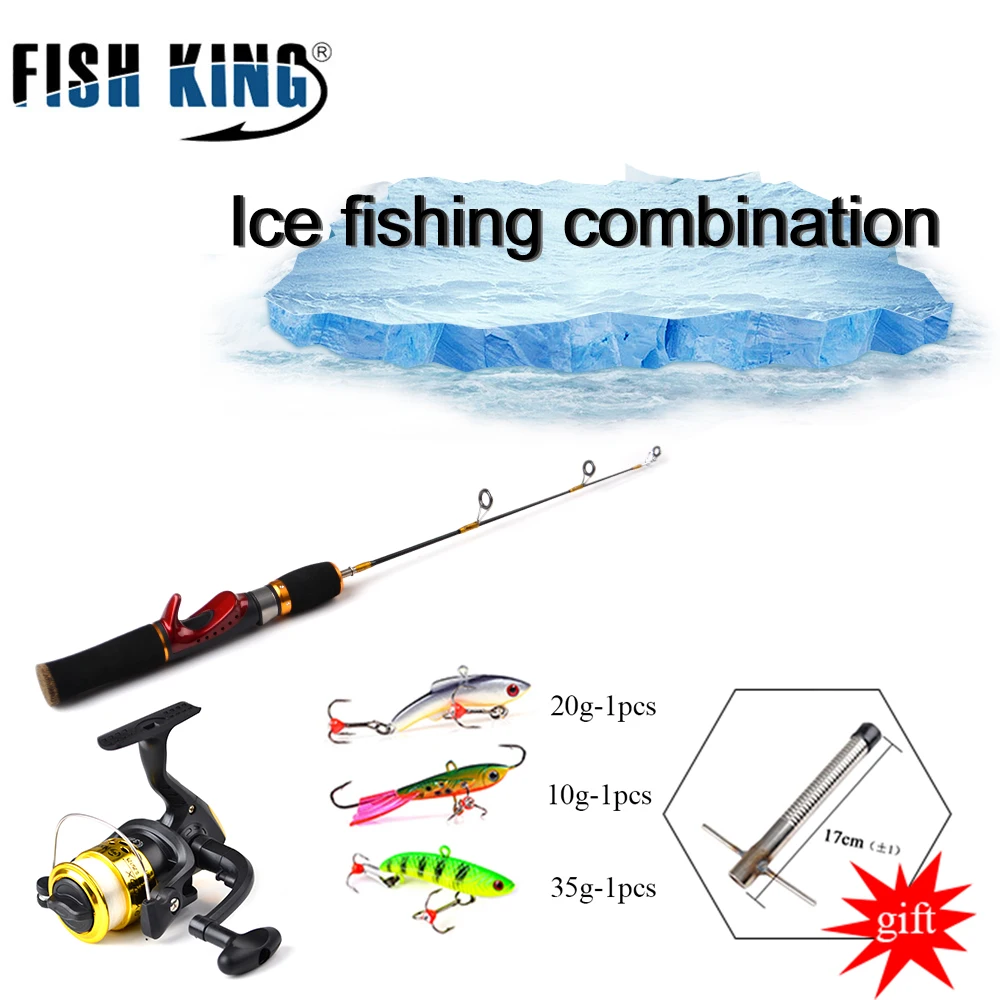 FISHKING الشتاء الصيد إغراء الجليد الصيد قضبان الصيد بكرات لاختيار قضيب كومبو القلم القطب السحر معالجة الغزل الصب الصلب قضيب