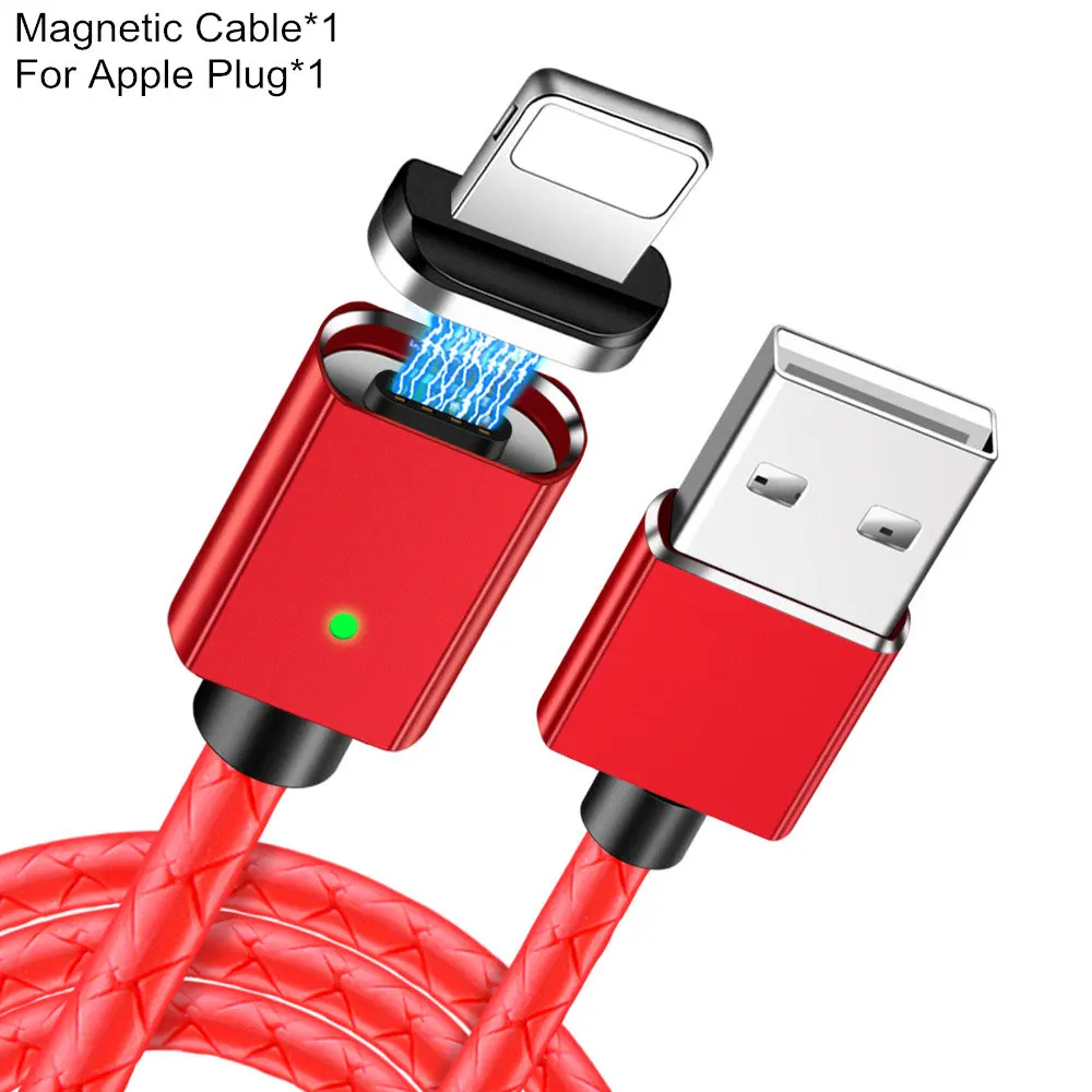 Olaf Магнитный кабель Micro usb type C супер быстрая зарядка Телефон Microusb type-C магнит Зарядное устройство usb c для iphone 7 huawei xiaomi - Цвет: Red for iPhone