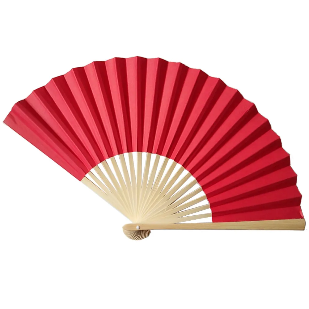 

Decorative craft fan Silk Bamboo Hand Held Fans Folding Fans Foldable Fans for Church Wedding Gift Home Shop Decoration Q4