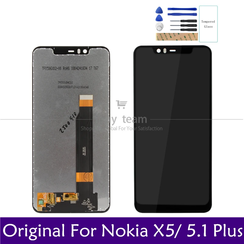 

Original Screen For Nokia 5.1 Plus / X5 LCD Display Touch Screen Panel 5.86" Digitizer Assembly Replacement Spare Repair Parts