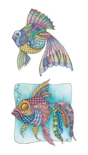 Тату-стикер с рыбками, водостойкие временные поддельные татуировки, животные, рука, плечо, боди-арт, макияж, 10,5X6 см - Цвет: SF3664