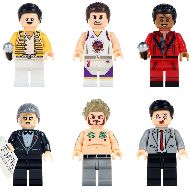 

Single Sale Mr. Bean The Godfather Gangster Freddie Mercury Stephen Curry Action Building Blocks